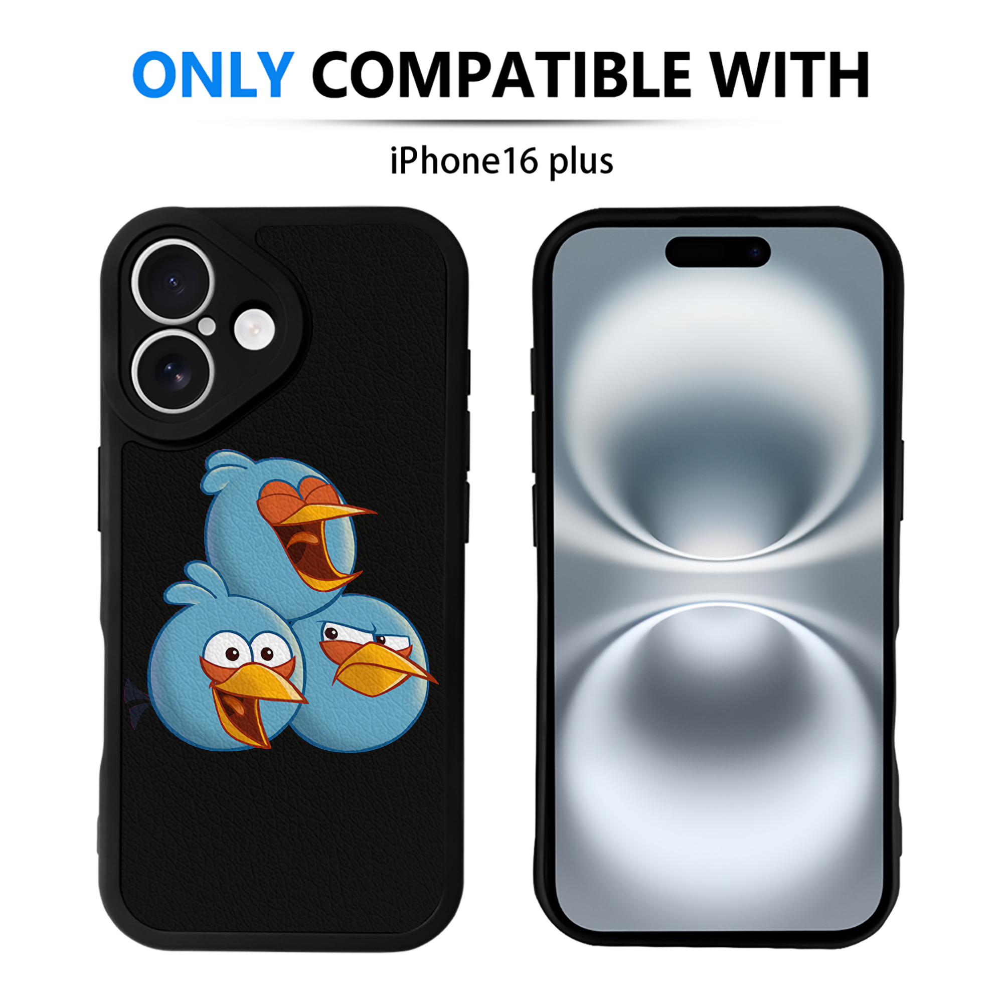 （画像用） Angry Birds アングリーバード 【iPhone 16シリーズ対応】シリコンスマホケース（レザー調） 材質：シリコン
